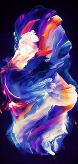 Vibrant abstract art with flowing colors for mobile wallpaper.