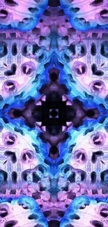 Vibrant abstract art in blue and purple hues