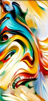 Vivid abstract art with colorful swirls.