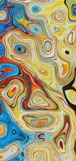 Vibrant abstract art wallpaper with swirling colors.