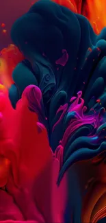 Colorful abstract art wallpaper with vibrant hues for phones.