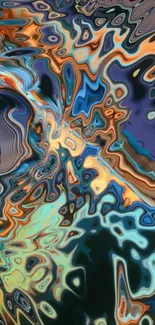 Colorful abstract art wallpaper with fluid patterns.