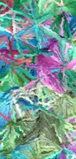 Vibrant abstract art wallpaper with colorful patterns.