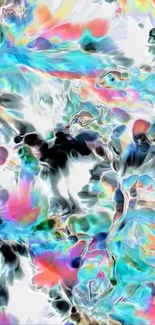 Vibrant abstract colorful art wallpaper with fluid patterns.