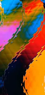 Vibrant abstract art with bold colors.