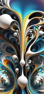 Vibrant abstract art wallpaper with dynamic shapes and colors.