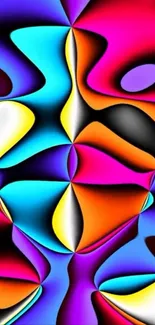 Vibrant abstract art wallpaper with bold colors and swirling patterns.