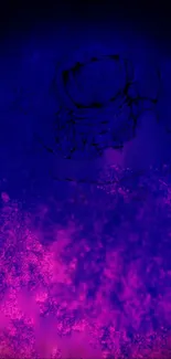 Abstract purple wallpaper featuring an astronaut silhouette.