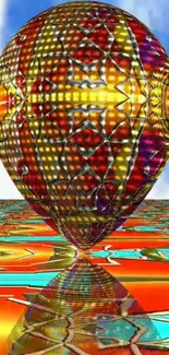 Vibrant abstract balloon pattern with colorful reflections.