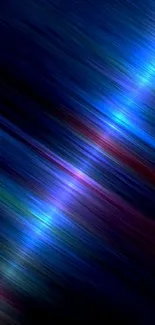 Abstract blue lines with vibrant glow on mobile wallpaper.