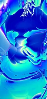 Vibrant blue abstract swirls with fluid patterns.