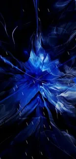 Abstract blue swirling pattern wallpaper.