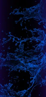 Abstract blue wave design on mobile wallpaper.
