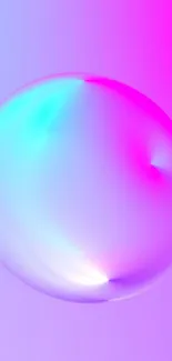 Colorful bubble with vibrant neon hues on gradient background.