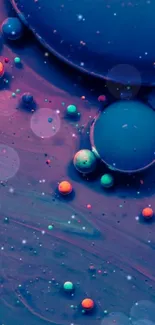 Vibrant purple abstract bubbles wallpaper