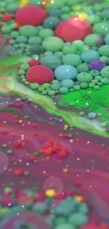 Colorful abstract wallpaper with vibrant bubbles.