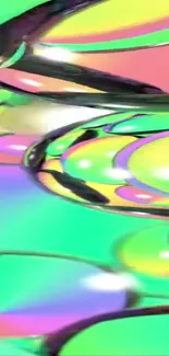Vibrant abstract bubble art with colorful reflections.