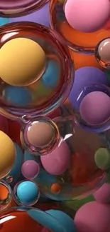 Colorful abstract bubbles in vibrant design.