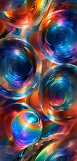 Vibrant abstract bubble design wallpaper