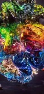 Colorful abstract bubble explosion art design.
