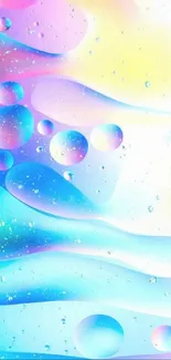 Vibrant abstract wallpaper with colorful bubbles and gradients.