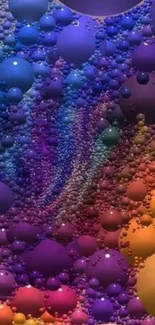 Colorful abstract bubble wallpaper with gradient hues and spherical patterns.