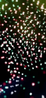 Vibrant abstract wallpaper with colorful glowing bubbles on a dark background.