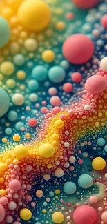 Colorful abstract bubbles with a vibrant pattern.
