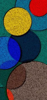 Abstract wallpaper with colorful circles.