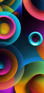 Colorful abstract circles with a vibrant multicolor design.