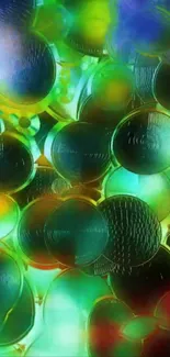 Vibrant abstract circles with dynamic colors.