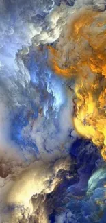 Abstract cloud art with vibrant colors.