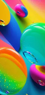 Colorful abstract bubbles on a vibrant background.