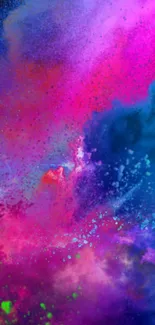 Vibrant abstract wallpaper with pinks, purples, and blues.