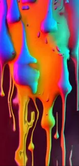 Vibrant dripping paint wallpaper with neon colors