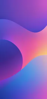 Vibrant abstract wallpaper with fluid curves and a colorful gradient.