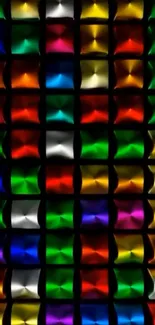 Multicolored abstract geometric wallpaper design.