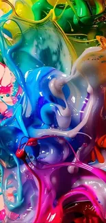 Abstract wallpaper with vibrant swirling colors.