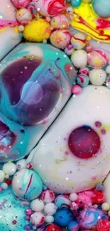 Vibrant abstract wallpaper with colorful swirling bubbles