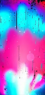 Vibrant abstract color splash wallpaper with neon pink and blue.