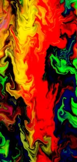 Vibrant abstract wallpaper with colorful swirls.