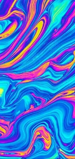 Colorful abstract mobile wallpaper with vibrant swirls.