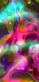 Vibrant abstract mobile wallpaper with colorful swirls.