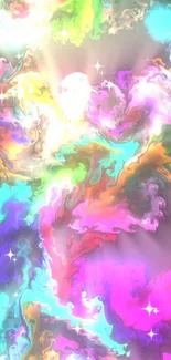 Vibrant swirls and colorful burst wallpaper