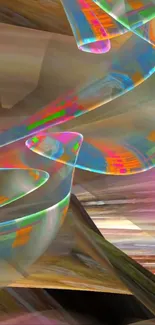 Vibrant abstract color waves with dynamic patterns.