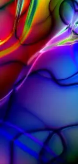 Vibrant abstract waves with colorful hues