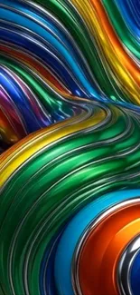 Abstract colorful waves in vibrant design.