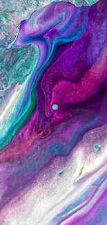 Vibrant abstract wallpaper with purple and teal colors.