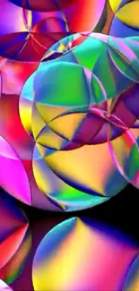 Colorful abstract circles wallpaper with vibrant hues.