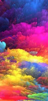 Vibrant abstract colorful cloud wallpaper with dynamic hues.